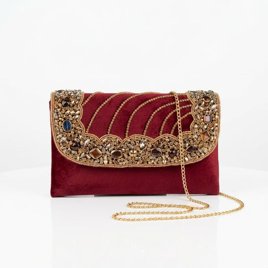 Indian Jaipuri Velvet Envelope Clutch