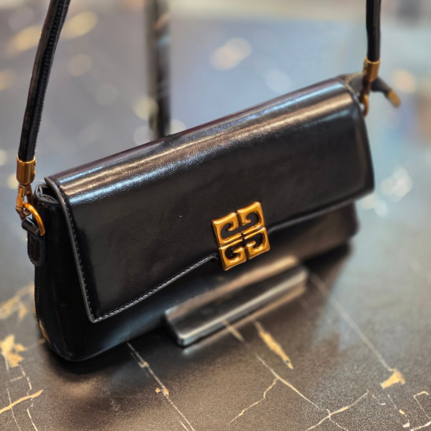 Chic Glossy Monogram Handbag
