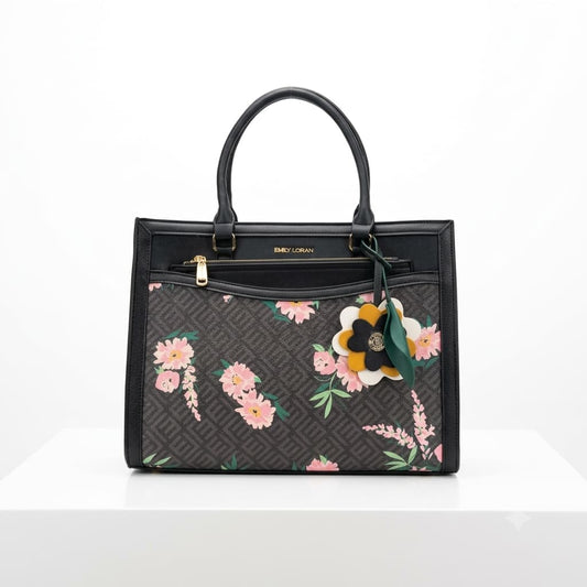 Emily Loran Structured Floral & Geometric Tote Bag 0007