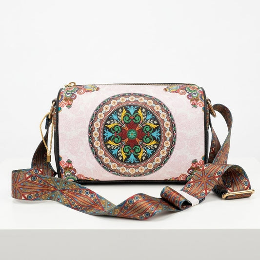 Paisley Print Canvas Crossbody Bag
