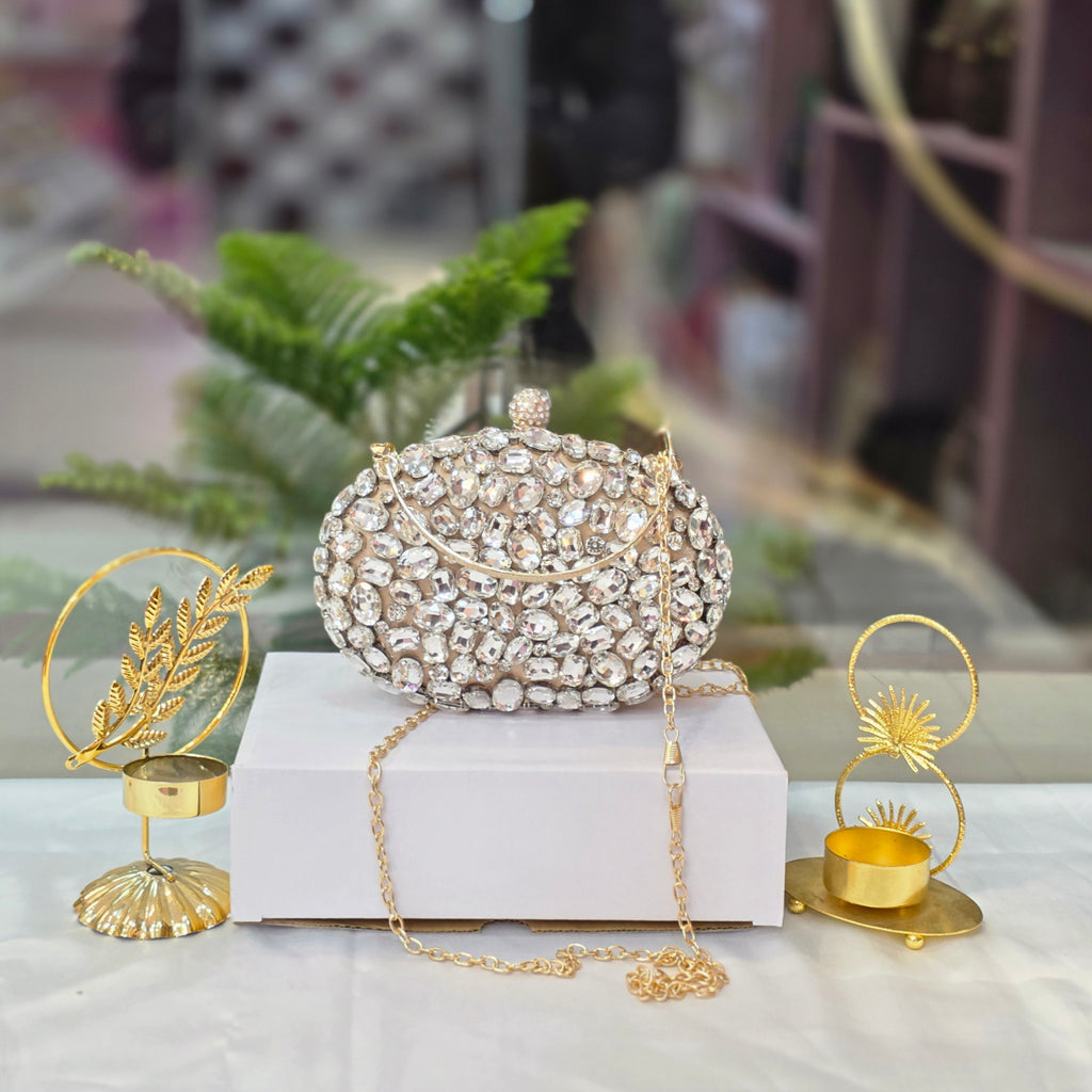 Luxury Crystal Stone Clutch