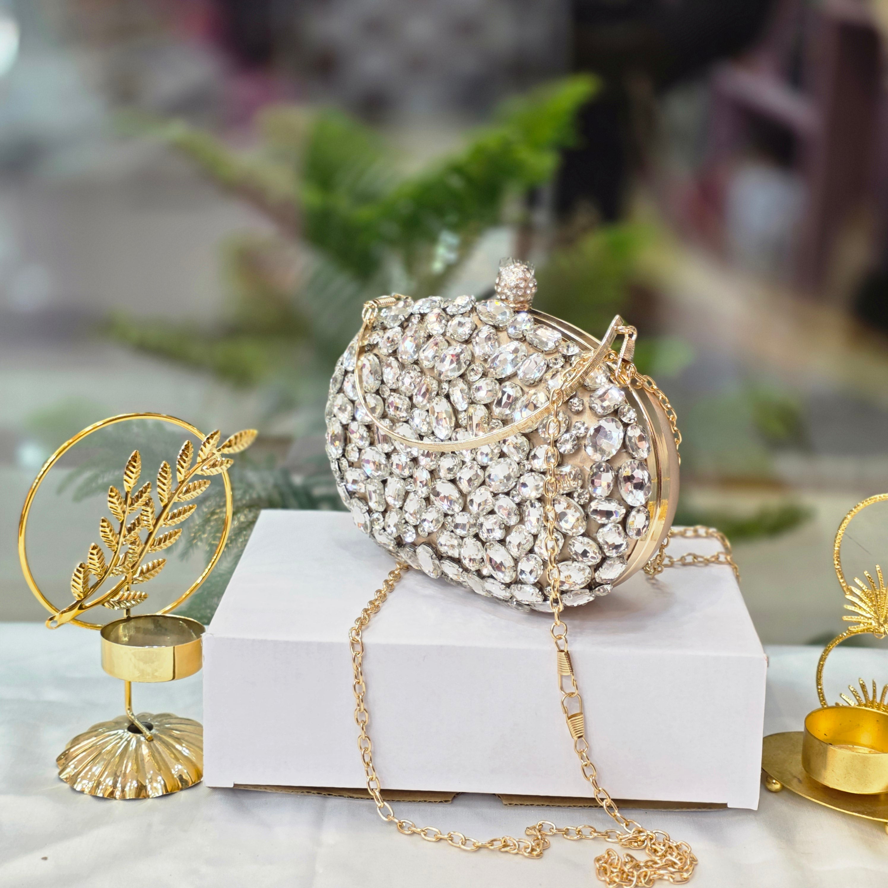 Luxury Crystal Stone Clutch