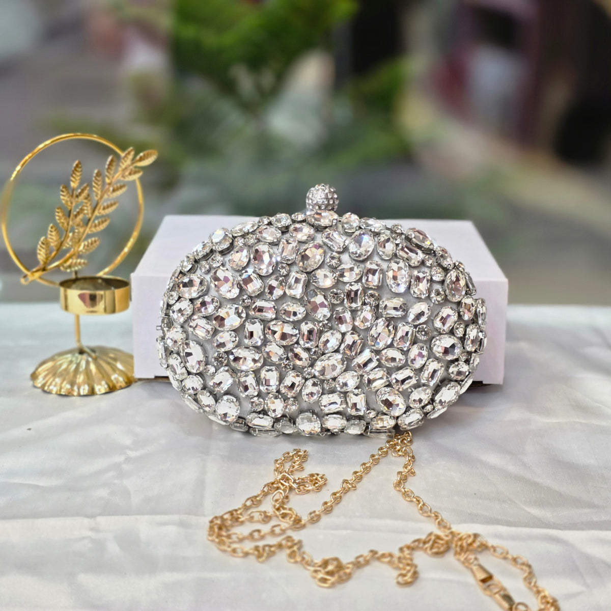 Luxury Crystal Stone Clutch