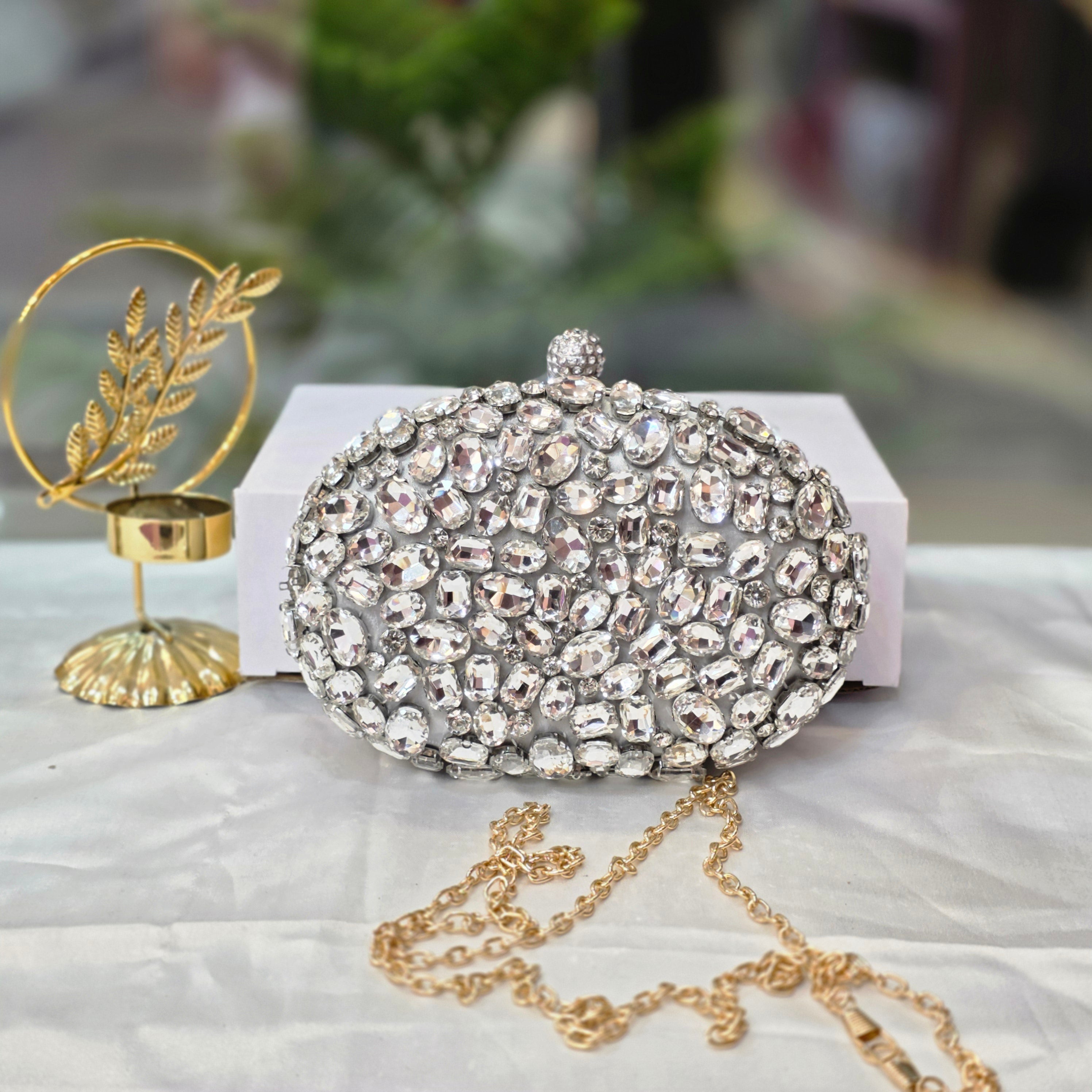 Luxury Crystal Stone Clutch