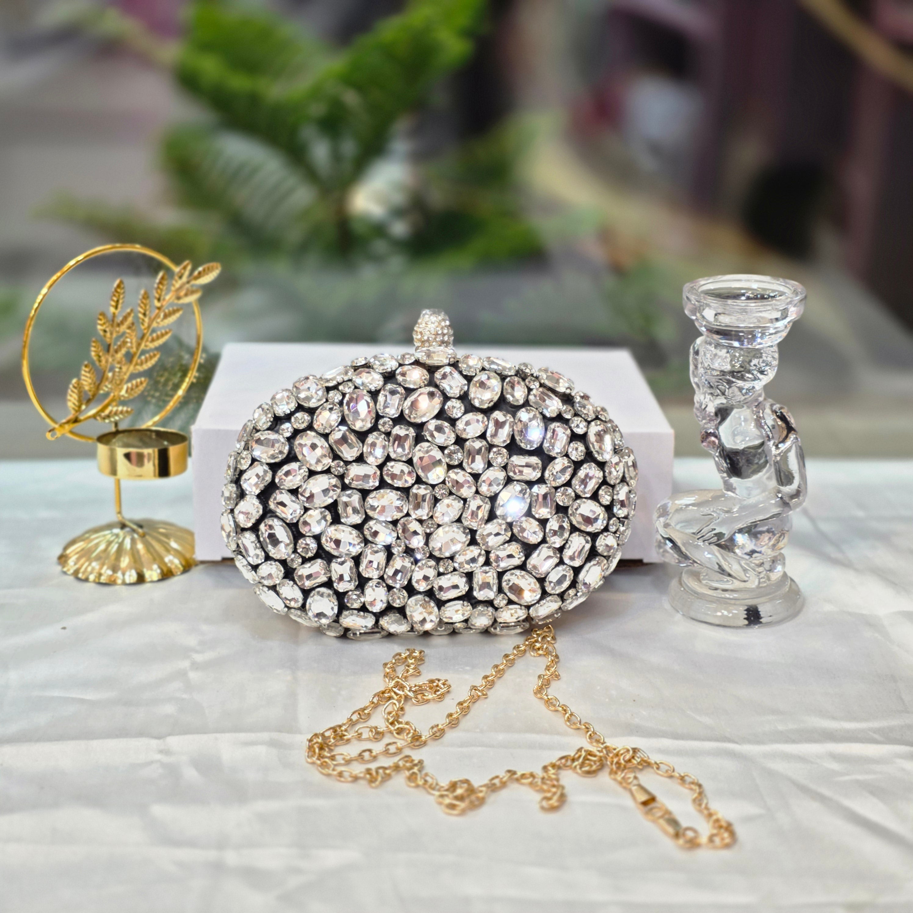 Luxury Crystal Stone Clutch