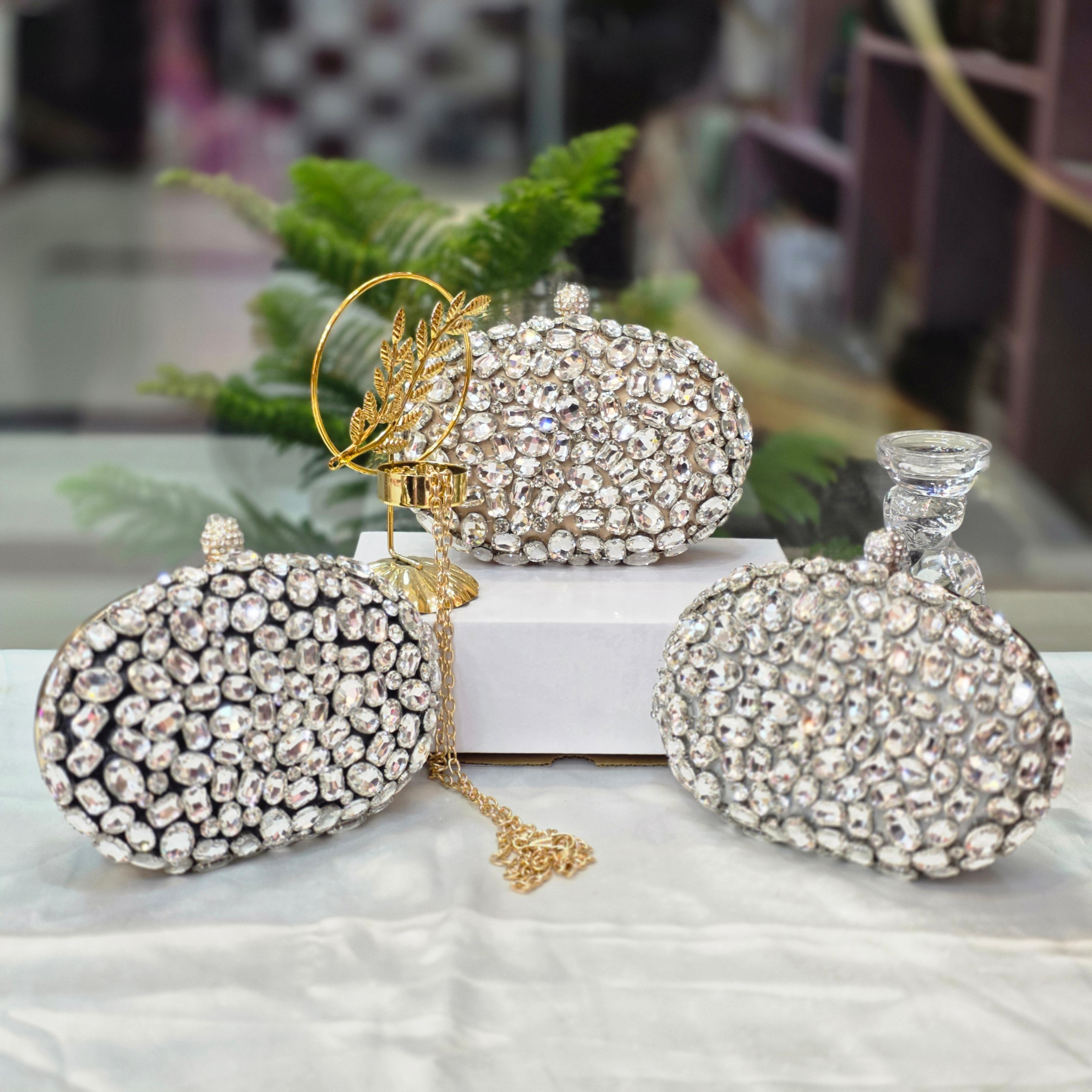 Luxury Crystal Stone Clutch