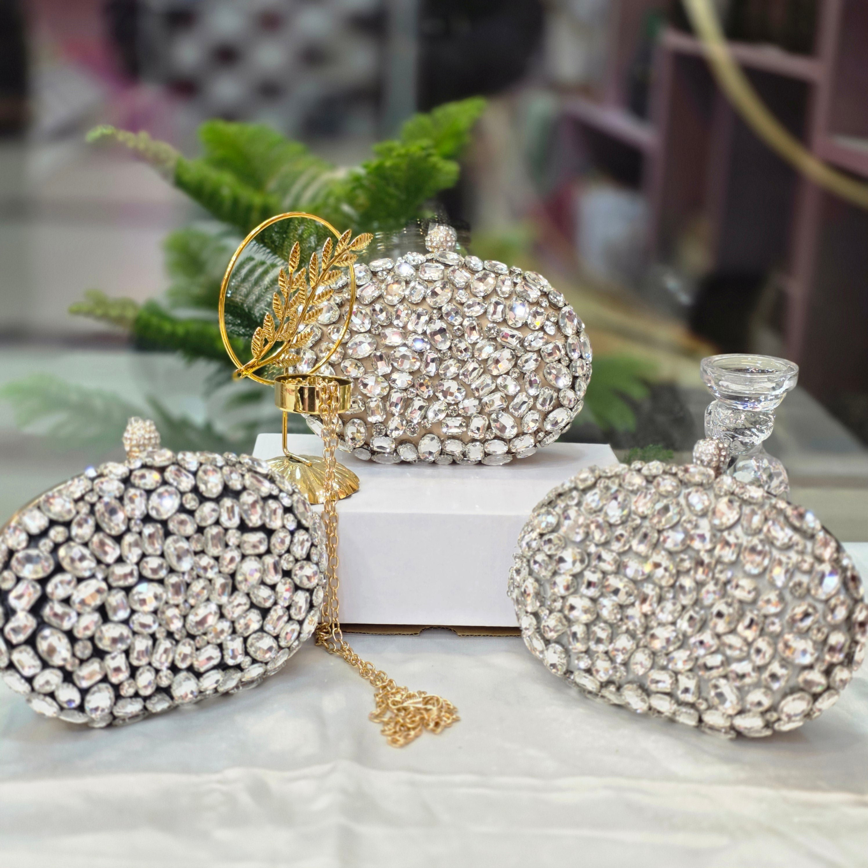 Luxury Crystal Stone Clutch