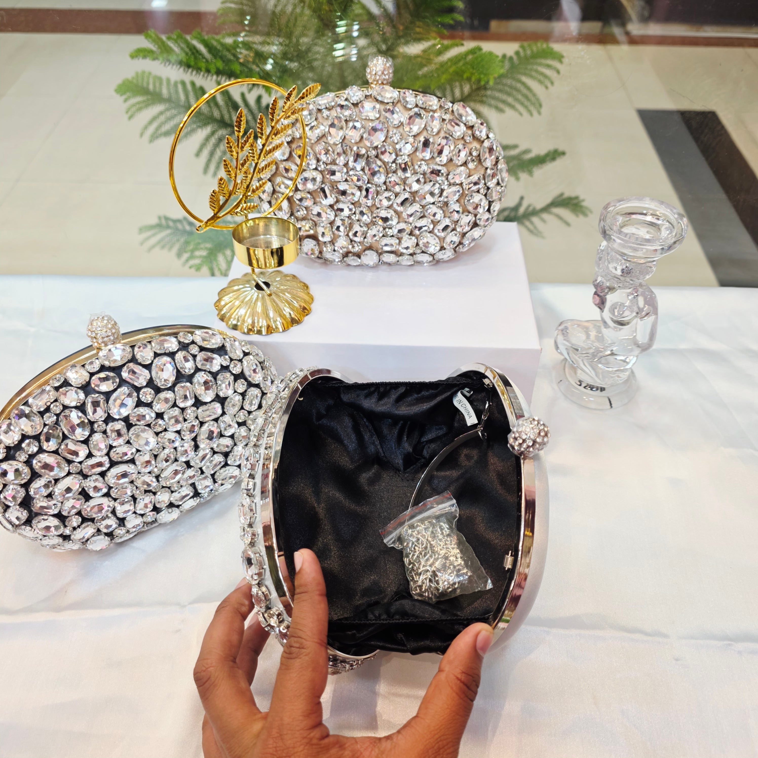 Luxury Crystal Stone Clutch