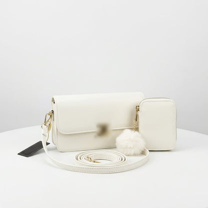 Mini Crossbody Bag with Wallet - White