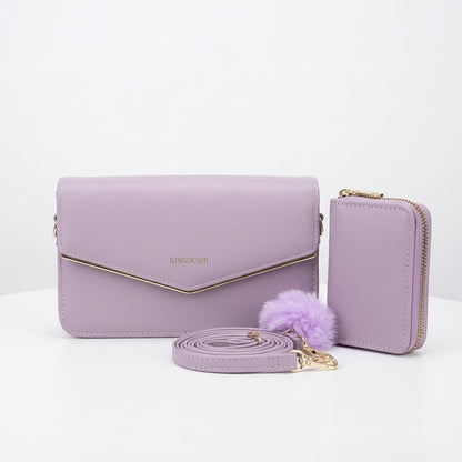 Envelope Crossbody Bag with Wallet - Lavender