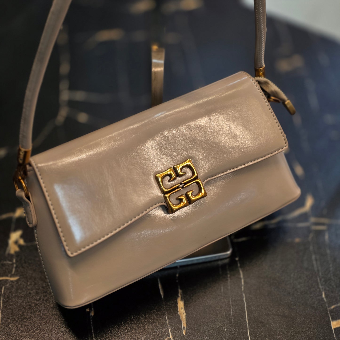 Chic Glossy Monogram Handbag