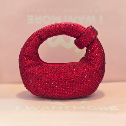 Premium Rhinestone Crescent Handbag