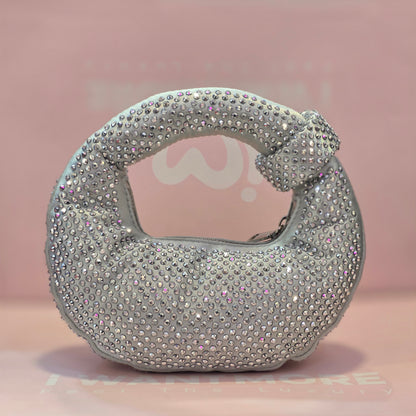 Premium Rhinestone Crescent Handbag