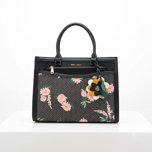 Emily Loran Structured Floral & Geometric Tote Bag 0007