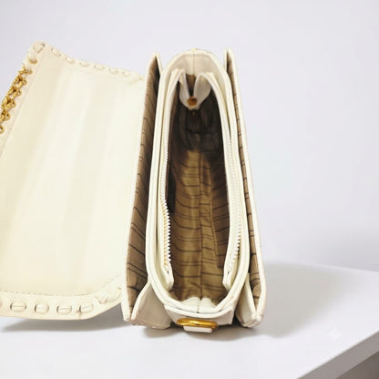 OKL" Quilted Flap Handbag