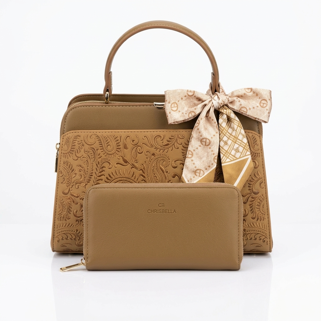 Chrisbella Paisley Embossed Handbag.0008