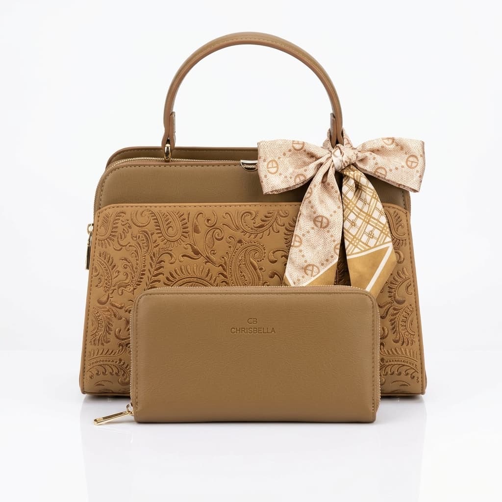 Chrisbella Paisley Embossed Handbag