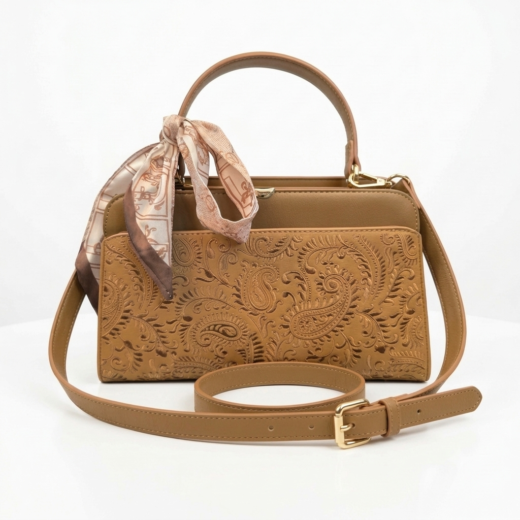 Chrisbella Paisley Embossed Handbag.0008
