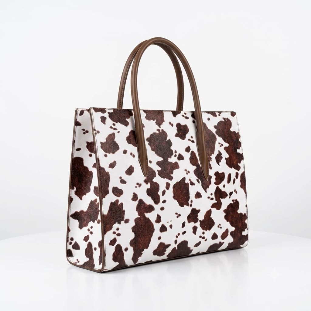 Cow Print Laptop Tote Bag