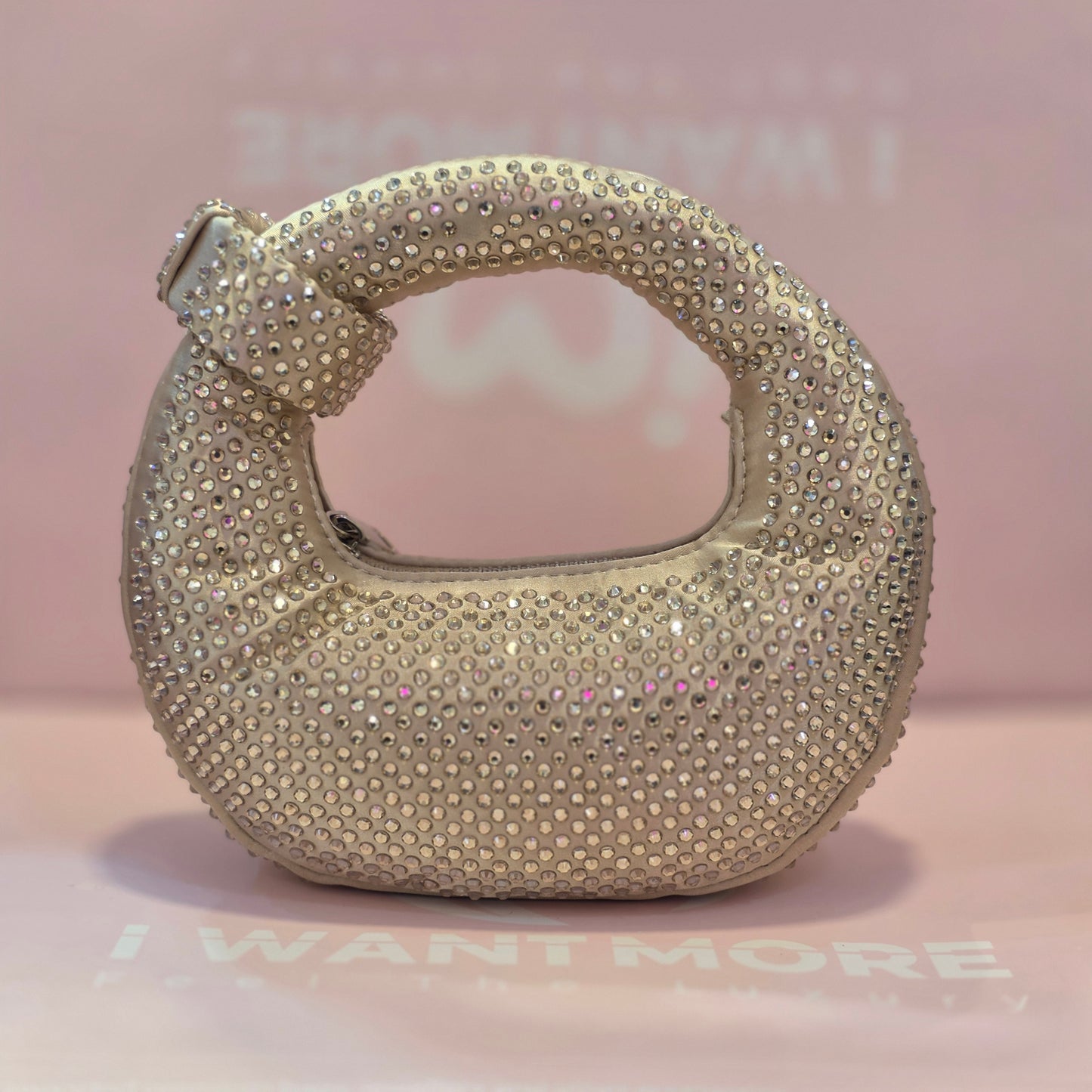 Premium Rhinestone Crescent Handbag