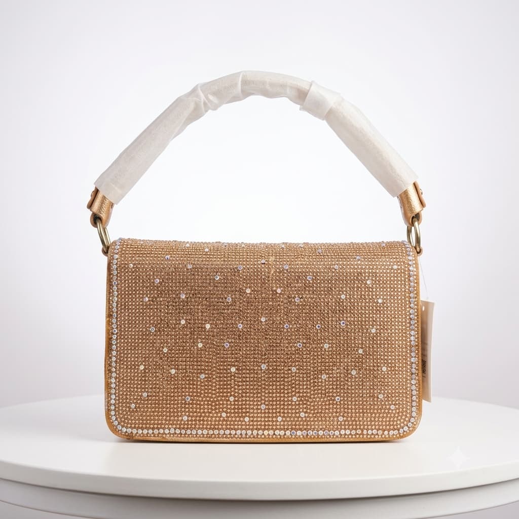 Glamorous Stone-Embellished Evening Clutch & Shoulder Bag