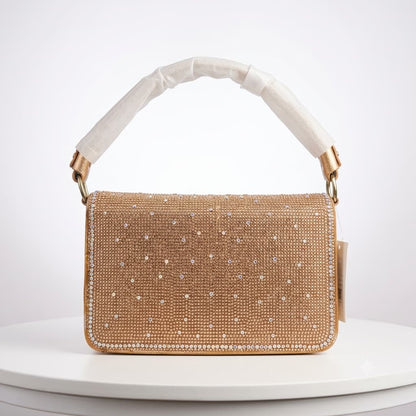 Glamorous Stone-Embellished Evening Clutch & Shoulder Bag