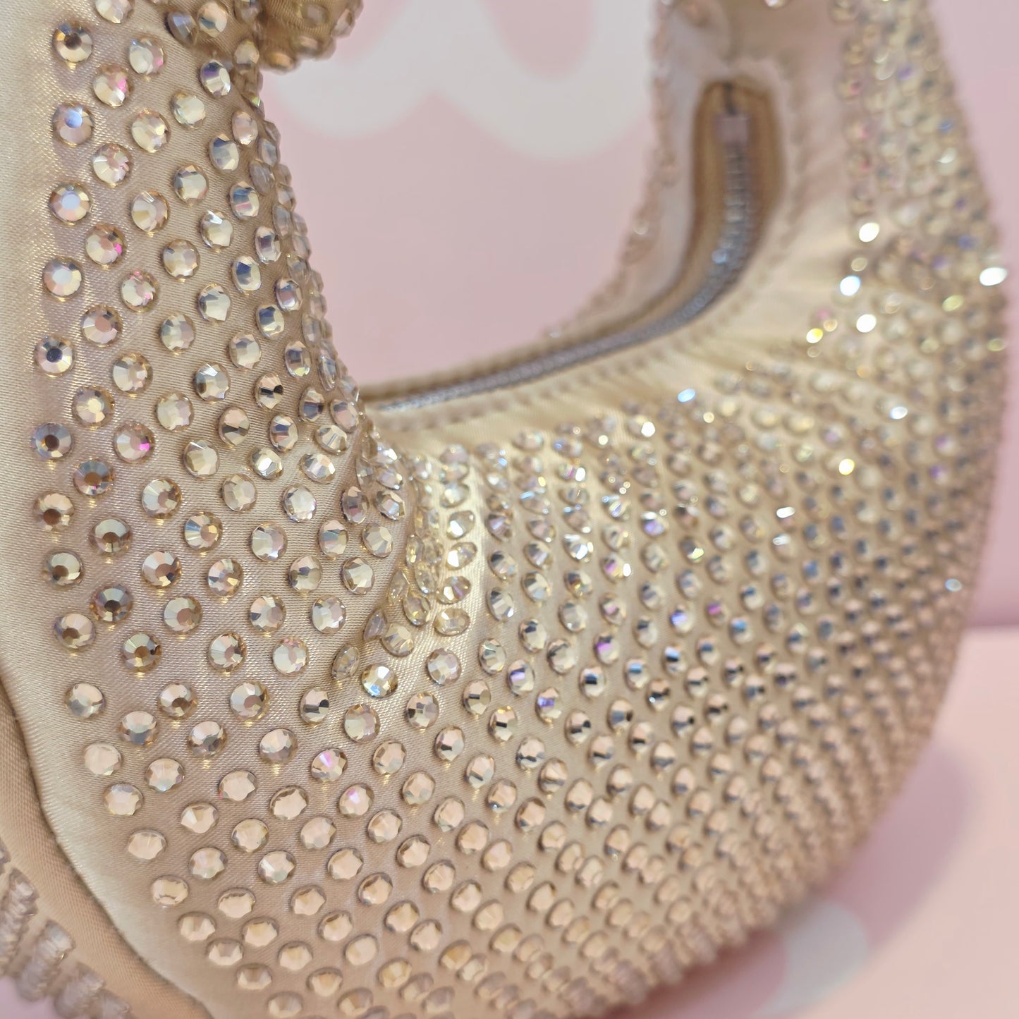 Premium Rhinestone Crescent Handbag