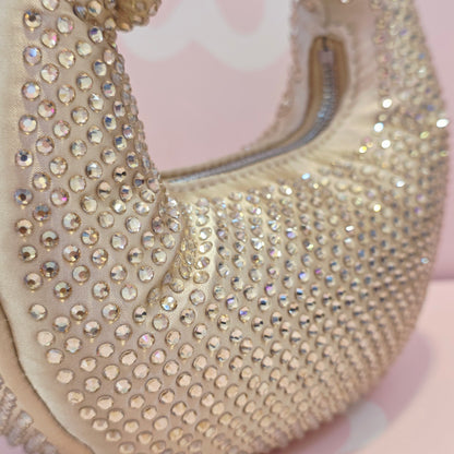 Premium Rhinestone Crescent Handbag
