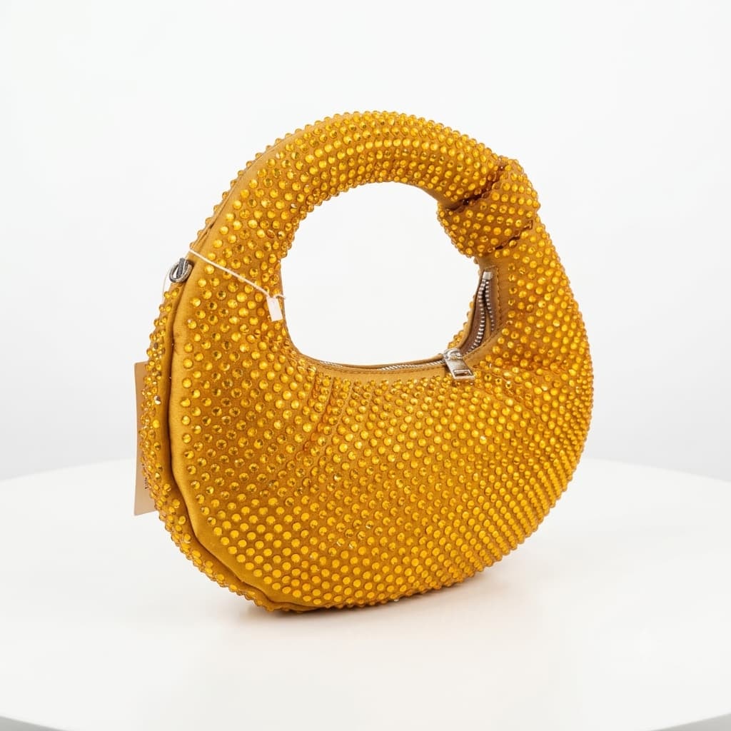 Glamorous Crescent Rhinestone Handbag