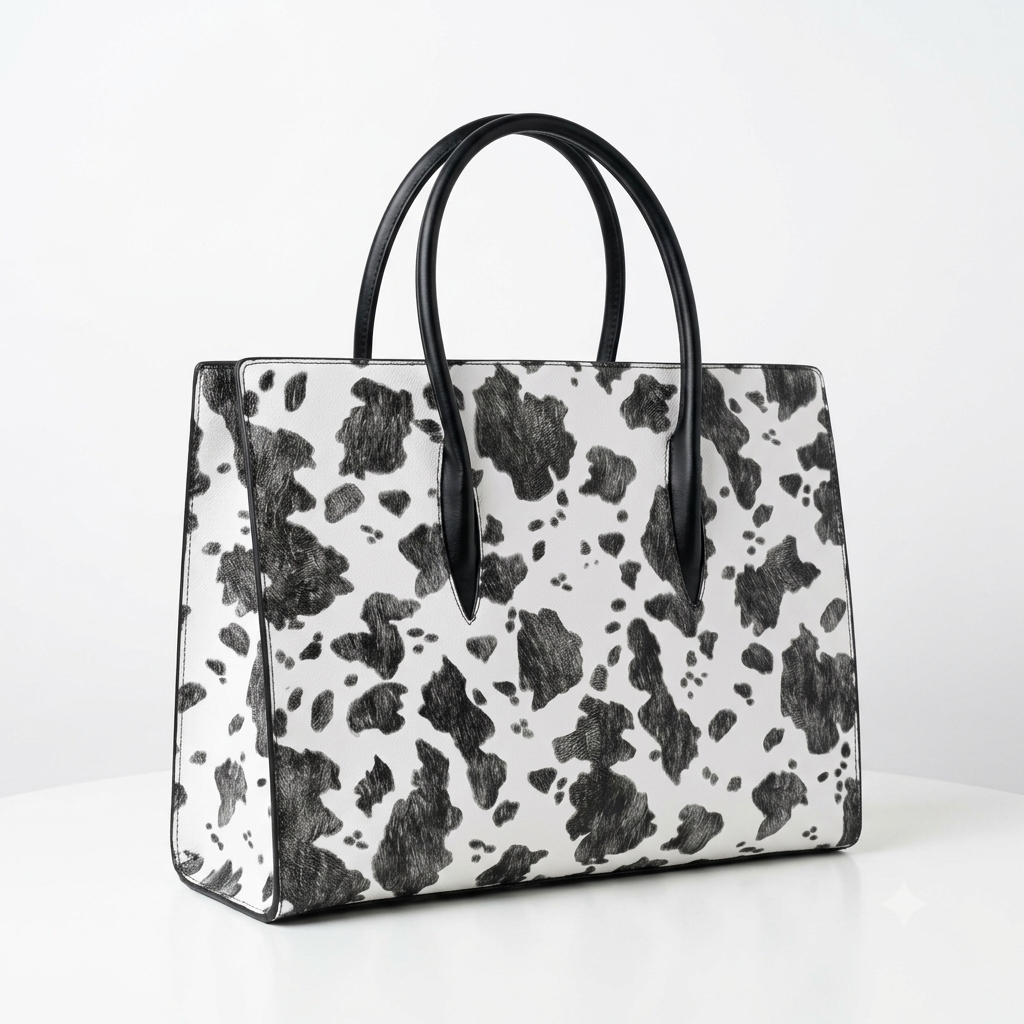 Work, Travel & Turn Heads with Our Cow-Print Tote Bags!