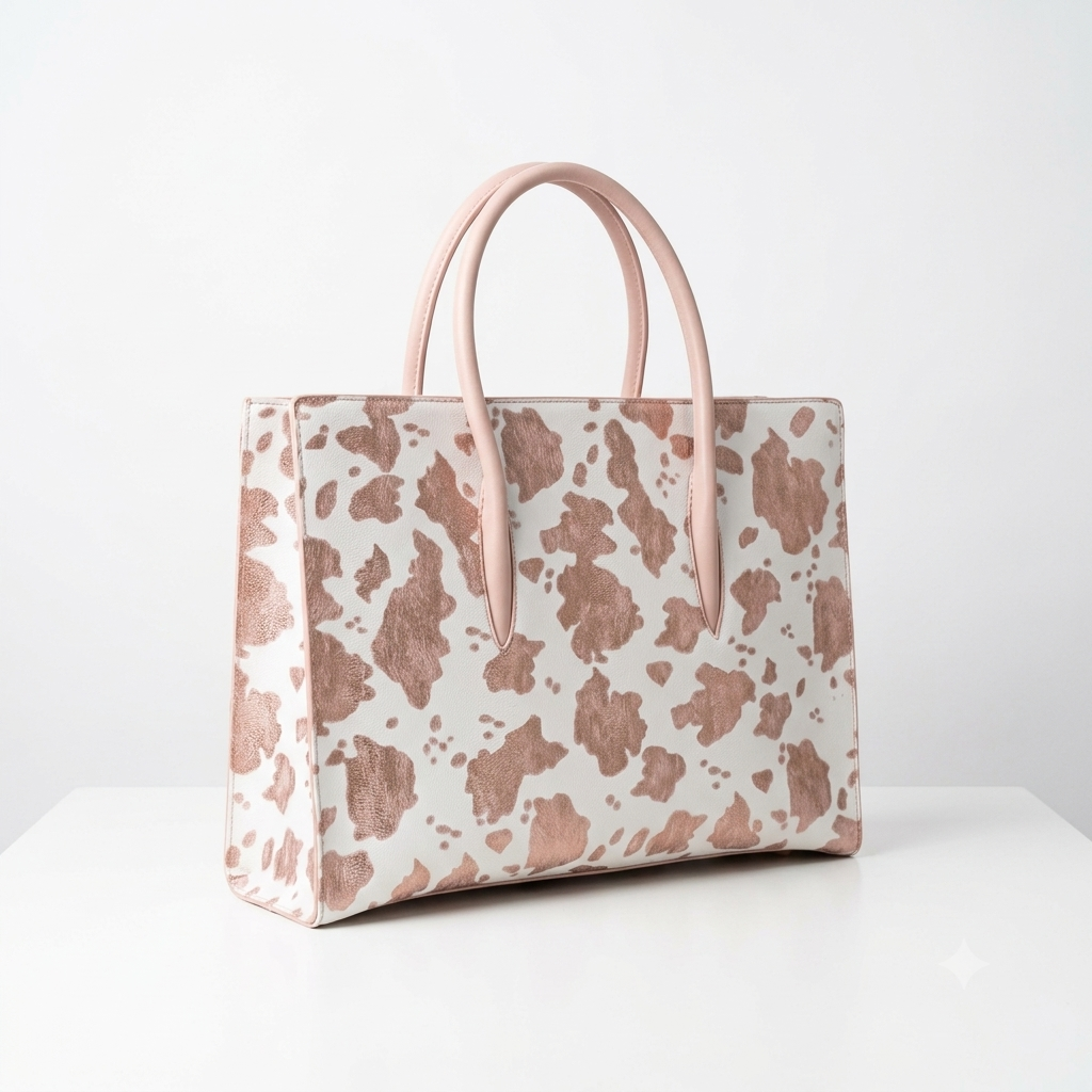 Work, Travel & Turn Heads with Our Cow-Print Tote Bags!