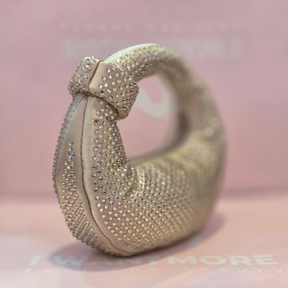 Premium Rhinestone Crescent Handbag
