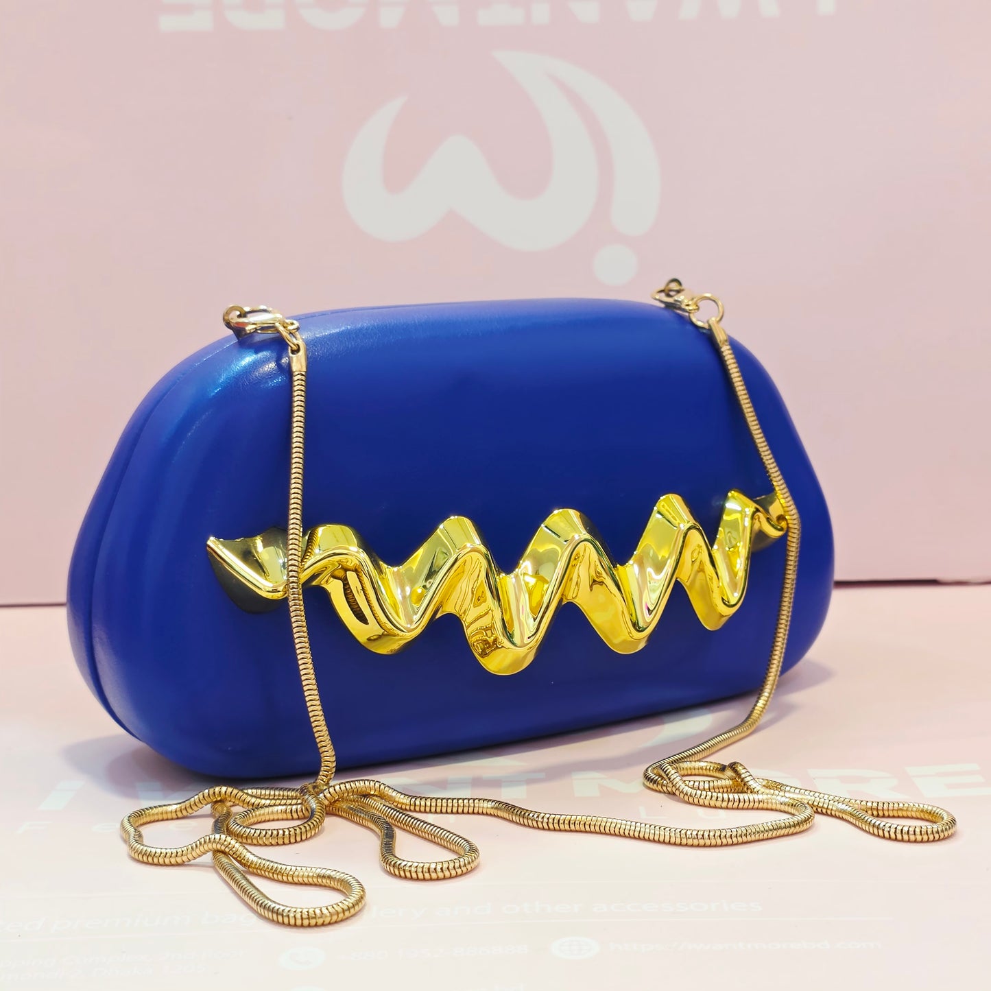 Golden Wave Designer Party Clutch Bag