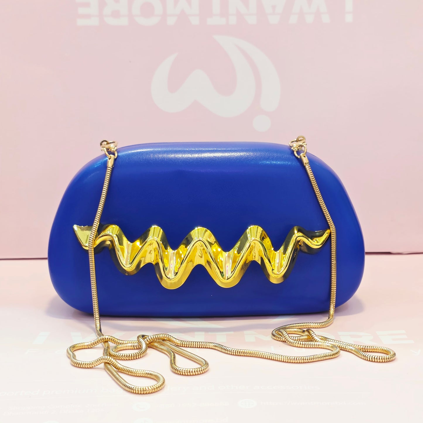 Golden Wave Designer Party Clutch Bag