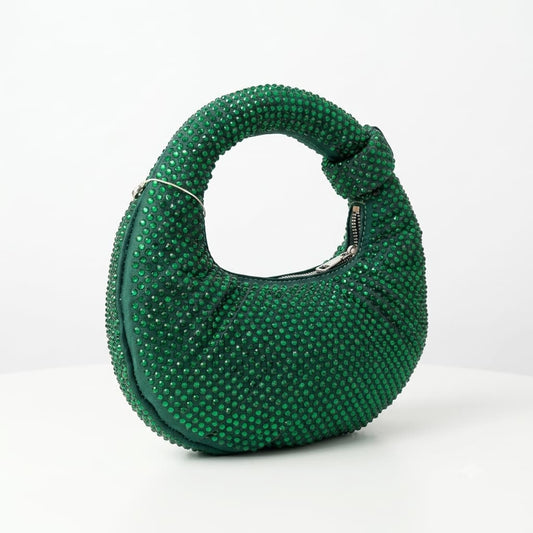Glamorous Crescent Rhinestone Handbag