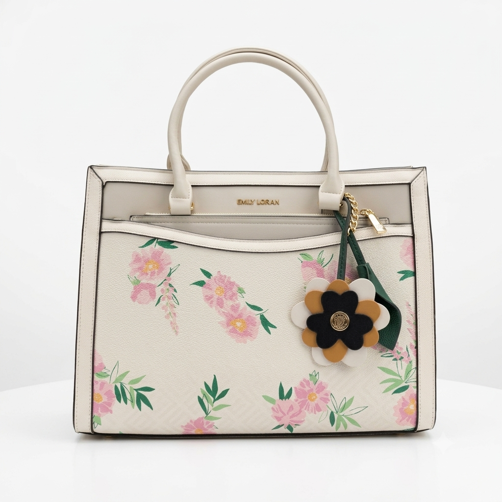 Emily Loran Structured Floral & Geometric Tote Bag 0007