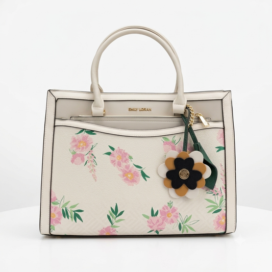 Emily Loran Structured Floral & Geometric Tote Bag 0007
