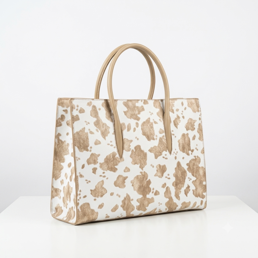 Work, Travel & Turn Heads with Our Cow-Print Tote Bags!