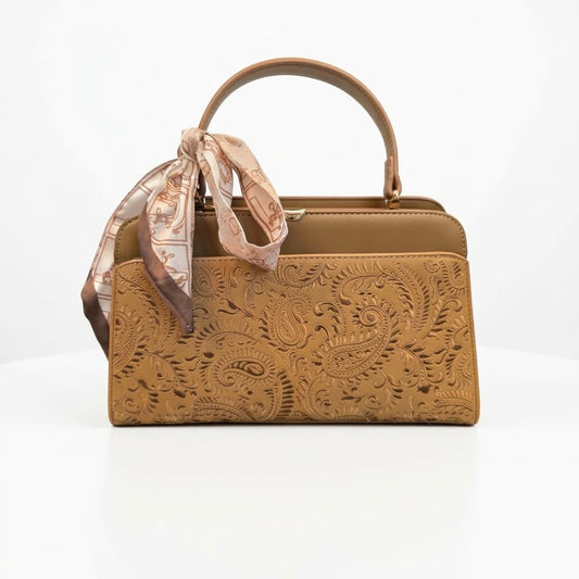 Chrisbella Paisley Embossed Handbag.0008