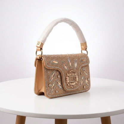 Glamorous Stone-Embellished Evening Clutch & Shoulder Bag