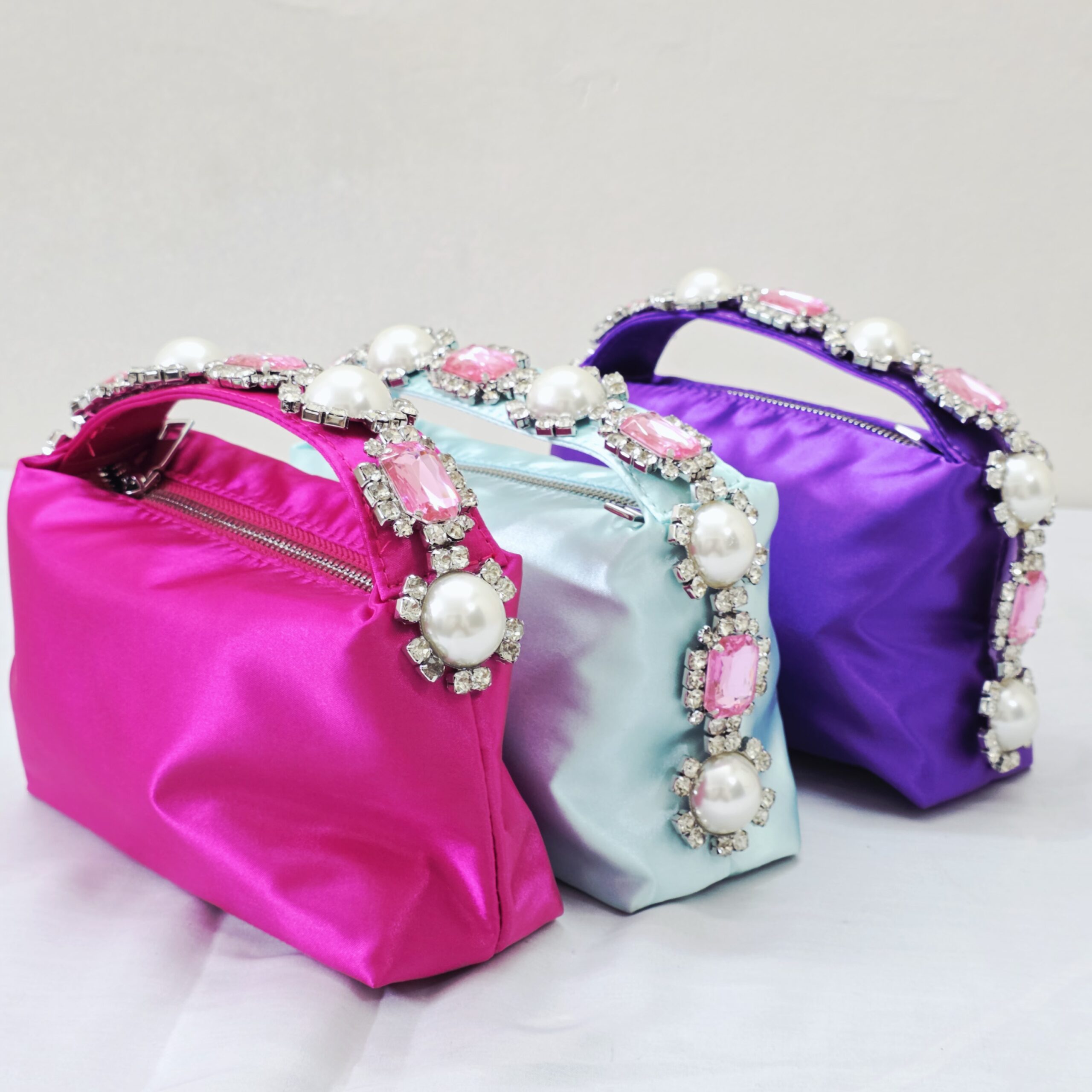 Crystal Pearl Satin Bag