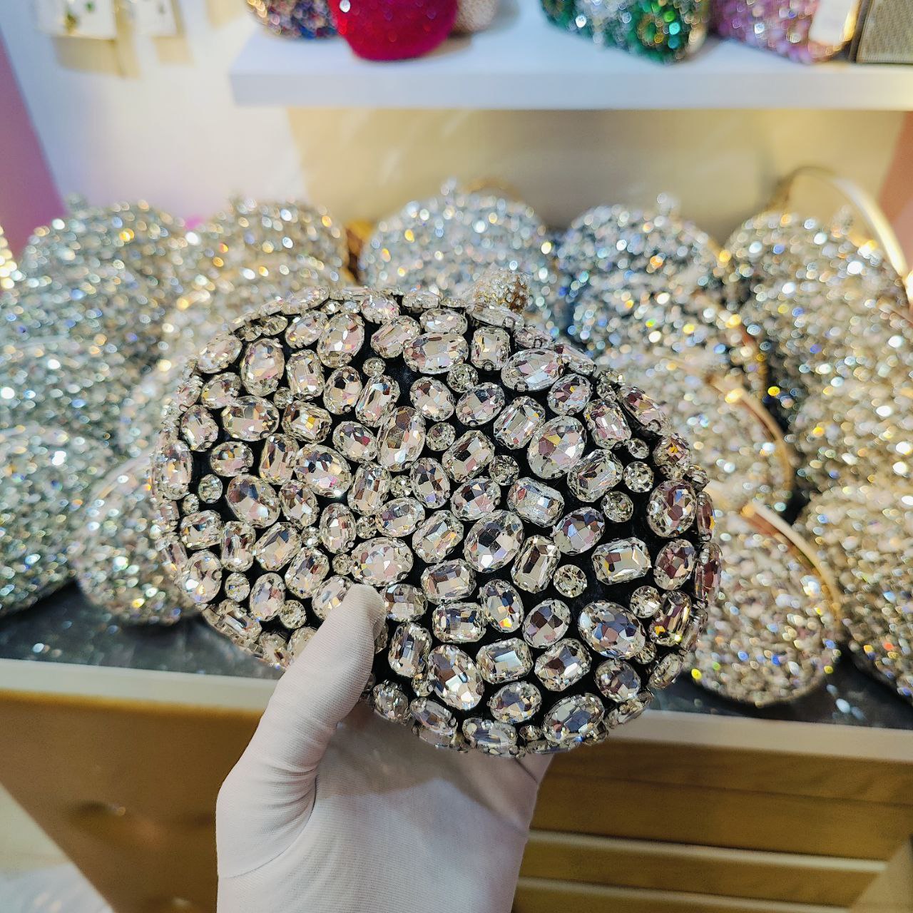 Diamond Stone Clutch